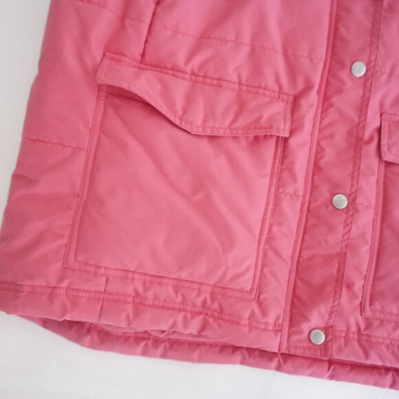 Vintage Cotton Ginny Plus Pink Gorpcore Lined Nylon Puffer Zip Up Vest Jacket S - Picture 5 of 12